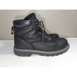 Wolverine Floorhand Black Leather 6” Steel Toe Waterproof Work Boots Size 11.5 M